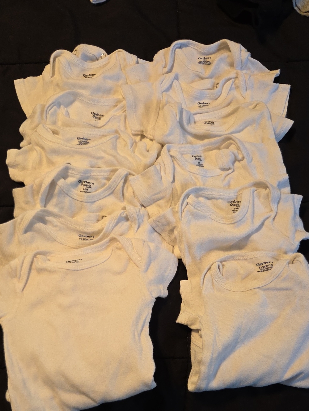 Gerber White 0-3m Onsies Set Of 12